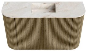 Mondiaz Joya DLux 75cm toiletmeubel ronding links/rechts dusk met wastafel faye midden zonder kraangat frappe