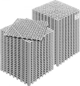 VEVOR in elkaar grijpende tegels, 55 stuks, drainagetegels, 30 x 30 cm, vierkante buitentegels, terras, PVC-vloertegels, badkamer, zwembad, toilet, grijs