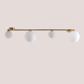 Plafondlamp Van Ijzer Met 4 Glazen Bollen Uvol Goud - Sklum