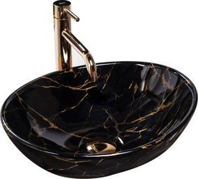 Opzetwastafel Rea Sofia Black Marble Shiny