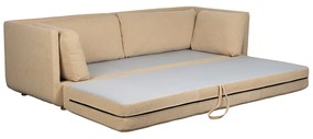 2-persoons Slaapbank Beige Ribstof