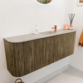 Mondiaz Joya DLux 115cm toiletmeubel ronding links/rechts dusk met wastafel faye midden 1 kraangat opalo
