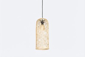Landelijke Buiten Hanglamp Rotan -lichts - Calamus Staal Taupe