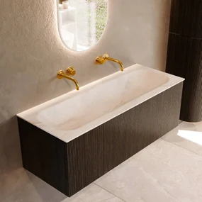 Mondiaz Kurve-dlux 120cm badmeubel shadow met 1 lade en wastafel big large midden zonder kraangat ostra