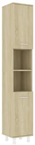 vidaXL Badkamerkast 30x30x179 cm spaanplaat sonoma eikenkleurig