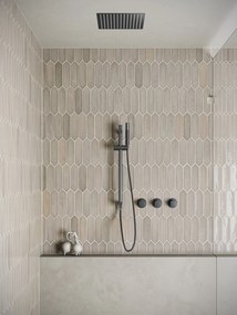 Saniclear Plus Pro inbouw regendouche met inbouw douchekop 30x30cm, glijstang en staafhanddouche verouderd ijzer - gunmetal