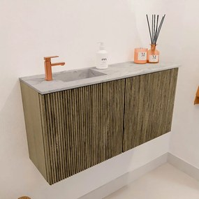 Mondiaz Joya DLux 80cm toiletmeubel dusk met wastafel faye links 1 kraangat glace