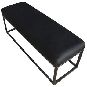 House of Rebels Bankje - Glossy - Velvet  - Zwart - 121cm - House of Rebels