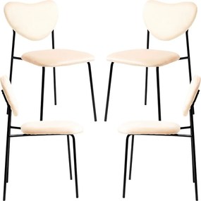 Set 4 Cora Black Fluwelen Stoelen