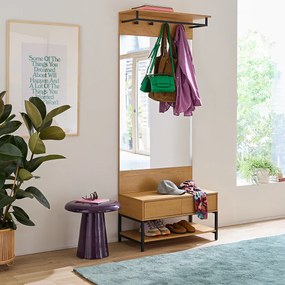 Alvan kapstok van staal en eikenfineer