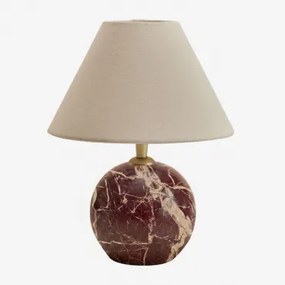 Marvexi Tafellamp Van Natuursteen Rood Marmer Cherry Gold & Wit Ø20 Cm - ↑10 Cm Menorca - Sklum