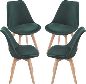 Set 4 Synk Fluwelen Stoelen