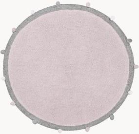 Wasbaar rond katoenen kindervloerkleed Bubbly, handgemaakt