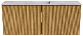Mondiaz Joya DLux 100cm toiletmeubel oak met wastafel faye midden zonder kraangat glace