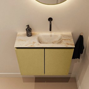 Mondiaz Ture DLux toiletmeubel 60cm oro met wastafel frappe rechts zonder kraangat