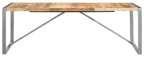 vidaXL Eettafel 220x100x75 cm massief ruw mangohout