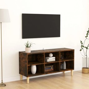 vidaXL Tv-meubel met houten poten 103,5x30x50 cm gerookt eikenkleurig