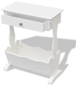 vidaXL Tijdschriftenrek Melrose wit