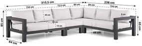 Hoek loungeset 6 personen Aluminium Grijs  Lifestyle Garden Furniture Luca