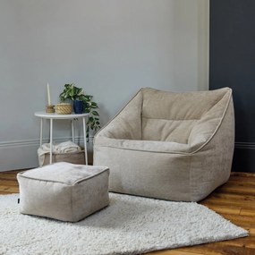 Natalia Chenille Armchair Bean Bag + Footstool