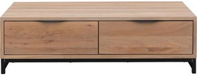 Goossens Salontafel Max rechthoekig, hout eiken grijs, urban industrieel, 125 x 37 x 65 cm