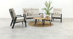 Lagos/Mindo stoel-bank loungeset 5-delig verstelbaar - Antraciet