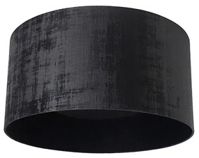 Stoffen Velours lampenkap zwart 50/50/25 Modern cilinder / rond
