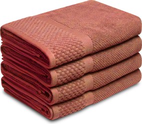 Handdoek Soft Popcorn Collectie – 4 stuks – 70×140 – oudroze
