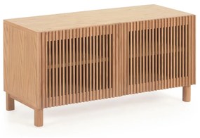 Kave Home Beyla Lage Schoenenkast Met Latjes Eiken - 98.5x42.5x49.5cm.