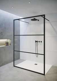Riho Grid GB401 vrijstaande douchewand 140x200cm matzwart