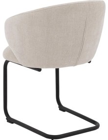 Goossens Stoel Noomi beige stof met armleuning,