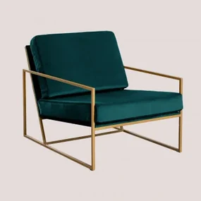 Fauteuil In Nilo-fluweel Jungle Groen - Sklum