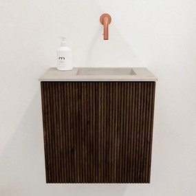 Mondiaz Joya DLux 40cm toiletmeubel walnut met wastafel faye rechts zonder kraangat opalo