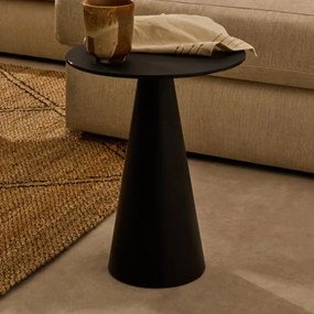 Kave Home Wilshire Ronde Bijzettafel Mat Glas Zwart 35 Cm - 35 X 35cm.