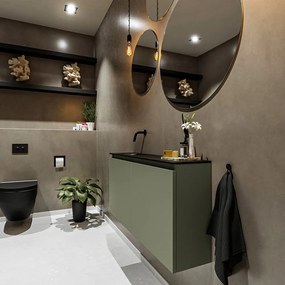 Mondiaz Ture 100cm toiletmeubel army met wastafel urban links geen kraangat