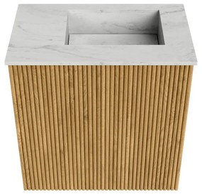 Mondiaz Joya DLux 40cm toiletmeubel oak met wastafel faye rechts zonder kraangat opalo