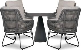 Lifestyle Garden Furniture Vicente/Serino X Dining Tuinset Rope Grijs 5-delig