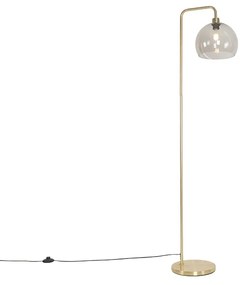 Moderne vloerlamp messing met smoke glas effect - Maly Modern E27 Binnenverlichting Lamp