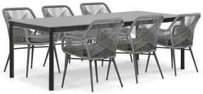 Tuinset 6 personen 220 cm Aluminium/wicker Grijs Lifestyle Garden Furniture Advance/Como