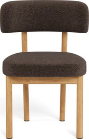 Mazzoni TORAY Bruin (stof Apia 442)/eiken naturel onderstel - GESTOFFEERDE EETKAMERSTOEL VOOR KEUKEN/EETKAMER