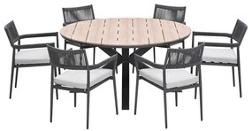 Garden Impressions Tineo tuinset 7-delig - Tulli tuintafel Ø148x75 cm light teak vironwood