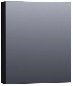 BRAUER Plain Spiegelkast - 60x70x15cm - 1 linksdraaiende spiegeldeur - MDF - mat zwart SK-PL60LMZ