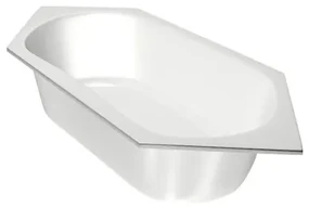 Xenz Lucia Hoekbad - 180x80x47 - afvoer Midden - acryl - wit 6890-01