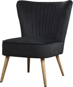 Fauteuil - Eva - stof Velours zwart