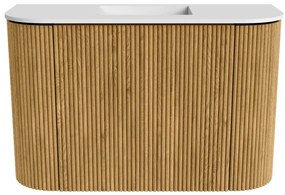 Mondiaz Joya 65cm toiletmeubel ronding links/rechts oak met wastafel faye midden zonder kraangat talc