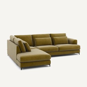 Omvormbare hoekbank links, fluweel, Marsile