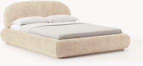 Gestoffeerd bed Alba van teddy bouclé