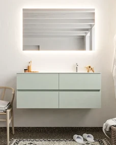 Mondiaz Vica 120cm badmeubel greey 4 lades wastafel Moon rechts met 1 kraangat
