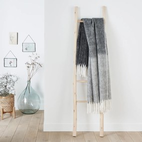 Warme plaid met visgraat motief, Lichen