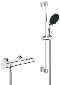 GROHE Precision Start Doucheset - thermostatische douchekraan - met glijstangset - 60cm - ronde handdouche - 1 straalsoort - gladde doucheslang - chroom 34597001